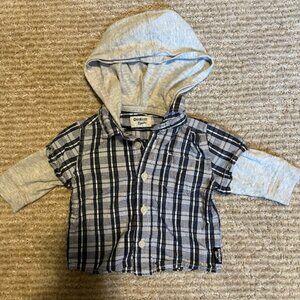 Osh Kosh B'gosh Hooded Buttoned Long Sleeve Boy's Shirt